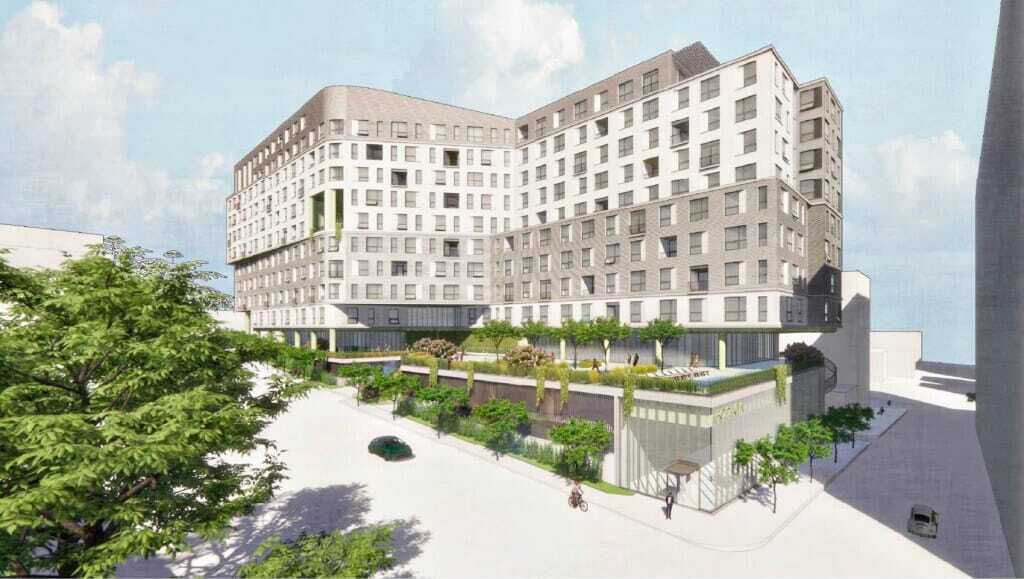 13-story 4711 Belleview project rendering.
