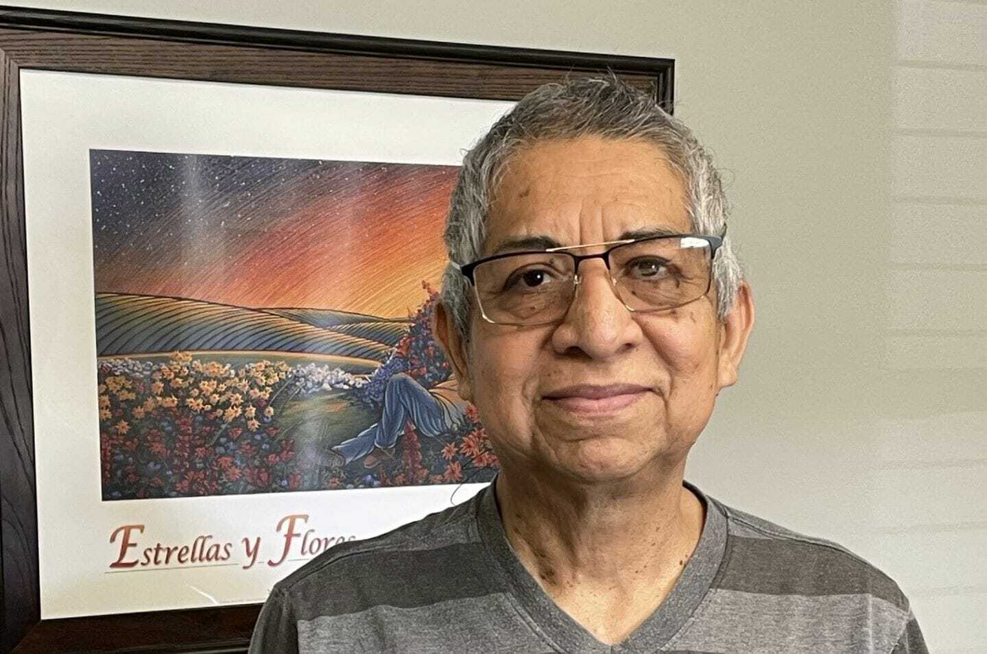Cancer patient Isidro Rodriguez at El Centro's Johnson County office.