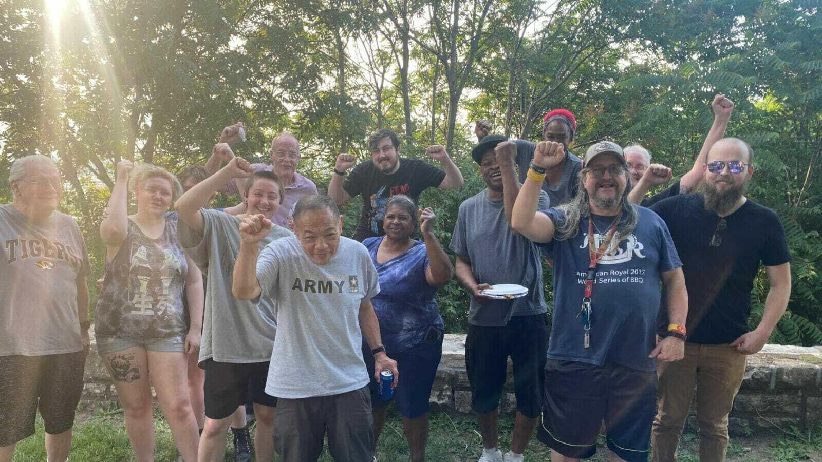 Members of the Quality Hill Towers Tenant Union.