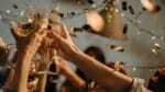 A New Year's Eve champagne toast.