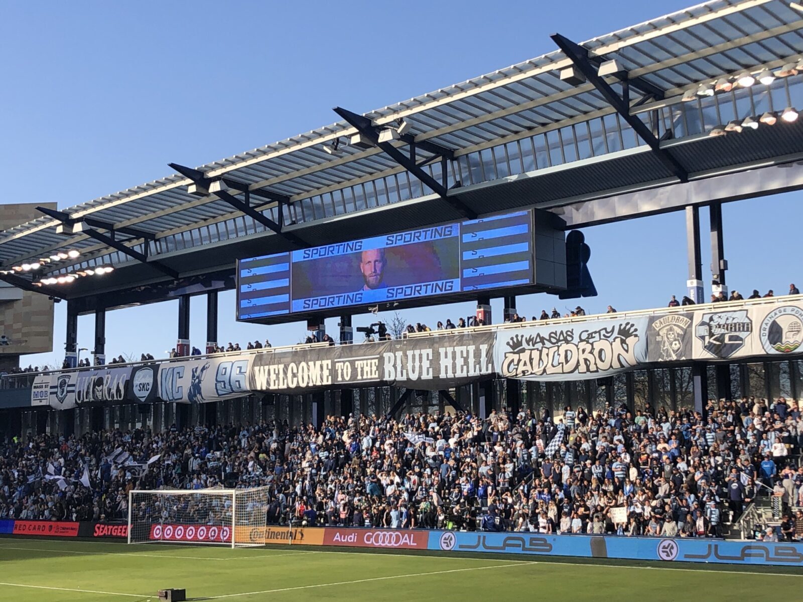 The raucous cheering section for Sporting KC known as "The Cauldron" pictured at a game in 2022. (Wikimedia Commons)