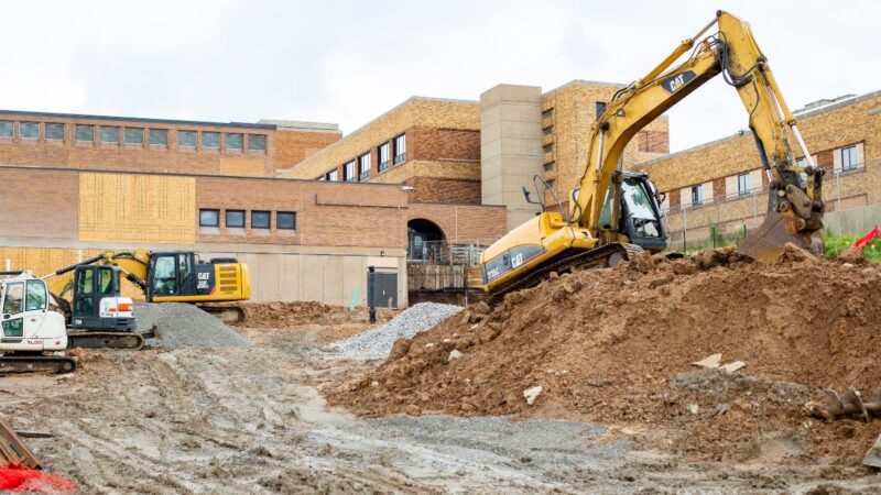 Construction begins near Sumner Academy of Arts and Science. In late 2024, voters approved a bond that will fund an addition to the school. (Vaughn Wheat/The Beacon)