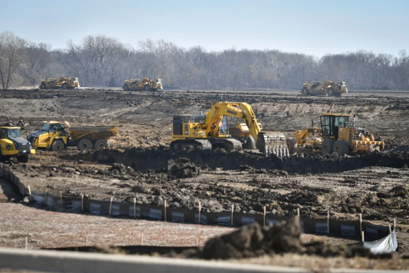 Site work is underway for the Nebius data center in Independence, Missouri. The controversial development claimed its third electoral victim on Sept. 1, 2026. (Carlos Moreno | KCUR 89.3)