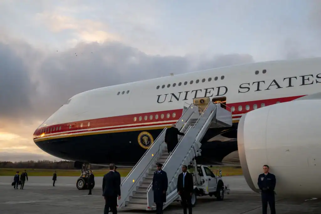 President Donald Trump boards Air Force One on Oct. 13, 2026. (whitehouse.gov)