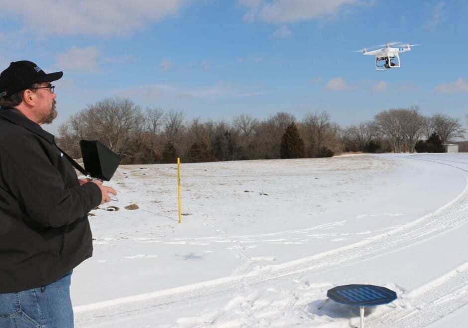Jeff Roberts flying a drone