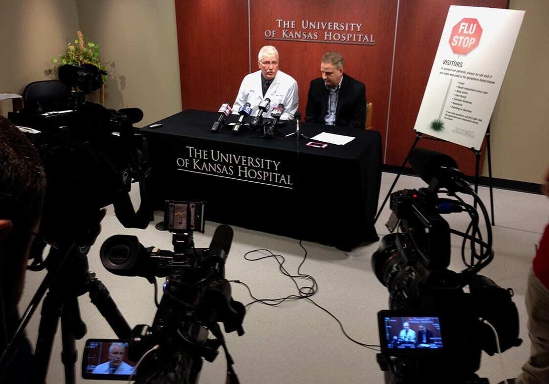 The University of Kansas Hospital held a press conference to discuss their response to an outbreak of the flu, which the Kansas Department of Health and Environment is referring to as an “epidemic”. (Photo by Todd Feeback/Hale Center for Journalism)
