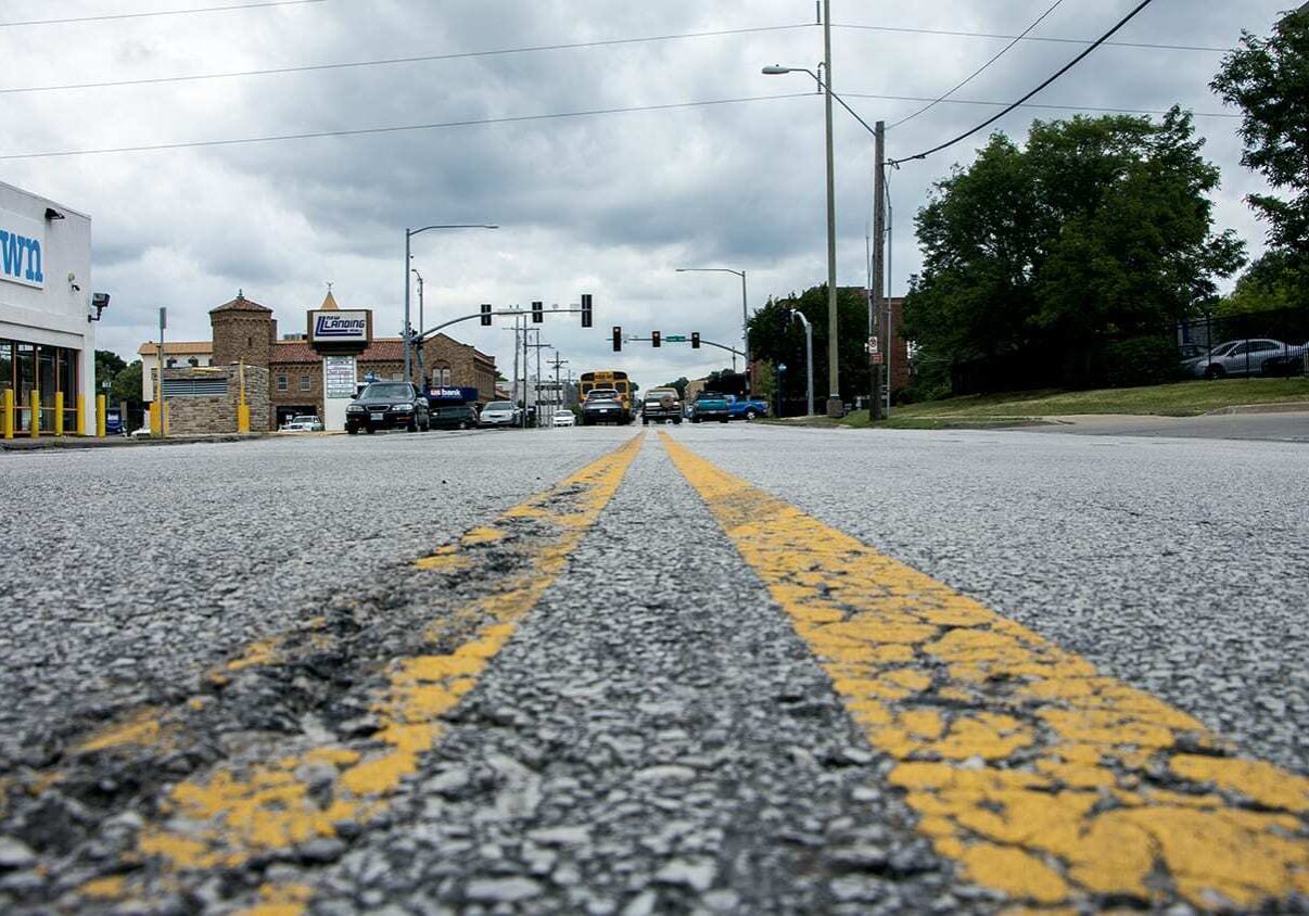 This is 63rd Street facing West at the corner of 63rd and Tracey one block east of Troost in Kansas City. MO.