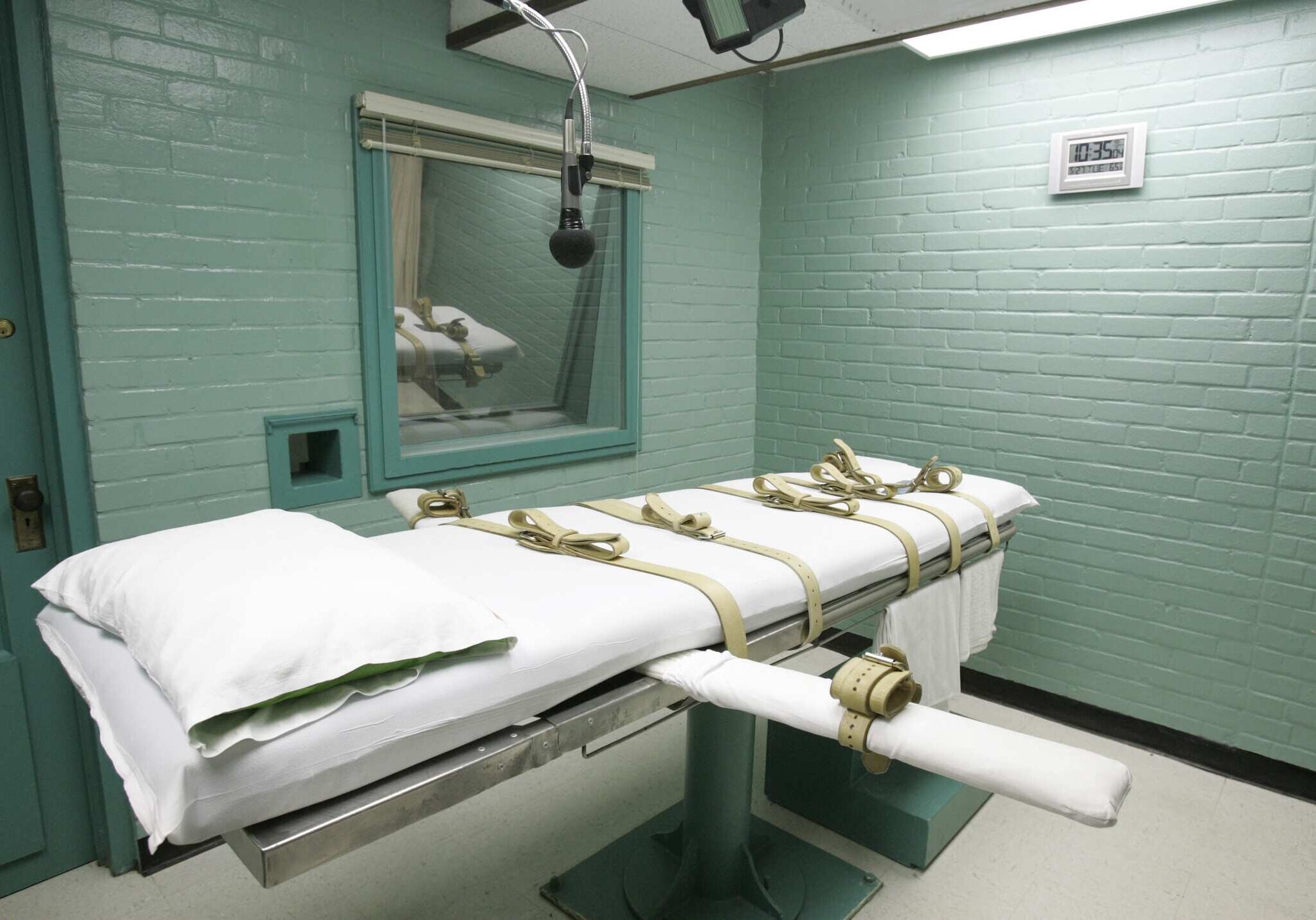 FILE - This May 27, 2008 file photo shows the gurney in Huntsville, Texas, where Texas' condemned are strapped down to receive a lethal dose of drugs. Texas prison officials say theyve secured a new supply of pentobarbital that will allow the nations most active death penalty state to continue executions. Texas Department of Criminal Justice spokesman Jason Clark also said the prison agency is not identifying the source of the new drug inventory because of threats made against previous suppliers when they were identified as a provider of lethal injection drugs.  (AP Photo/Pat Sullivan, File)
