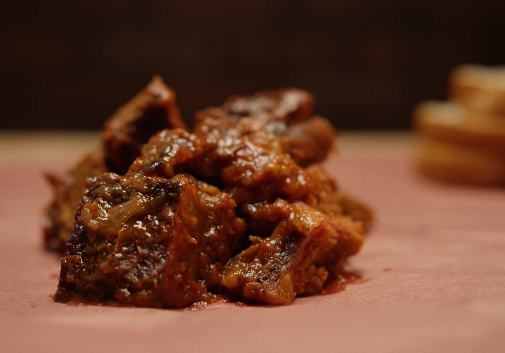 Burnt ends piled high.