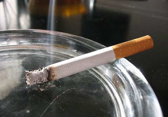 cigarette in ashtray