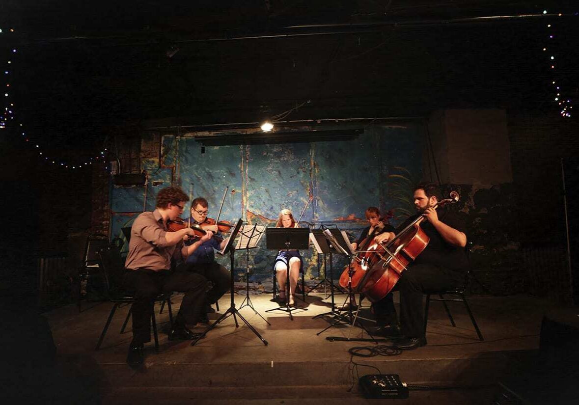Classical music group performs.