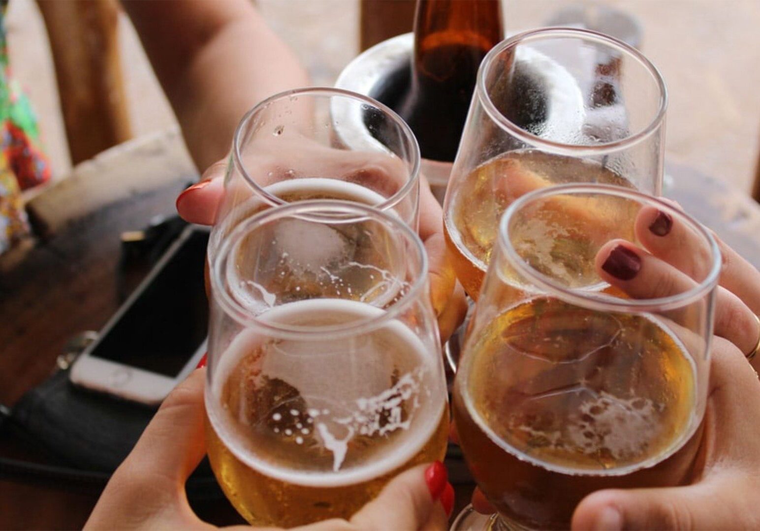 Toasting local beer