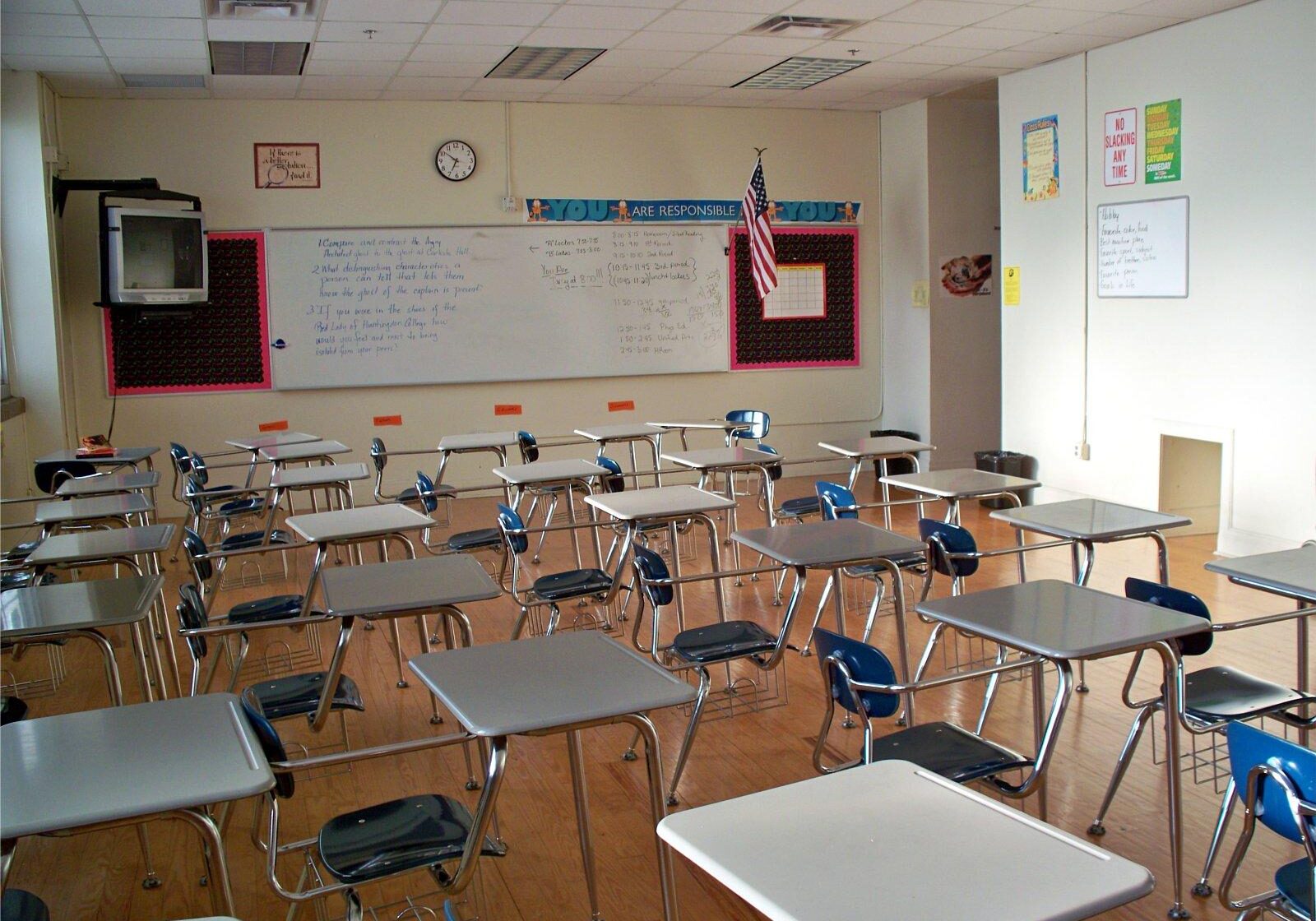 Empty school classroom