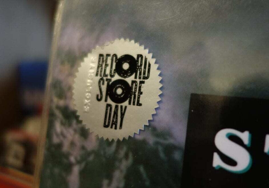 Exclusive sticker that says Record Store Day