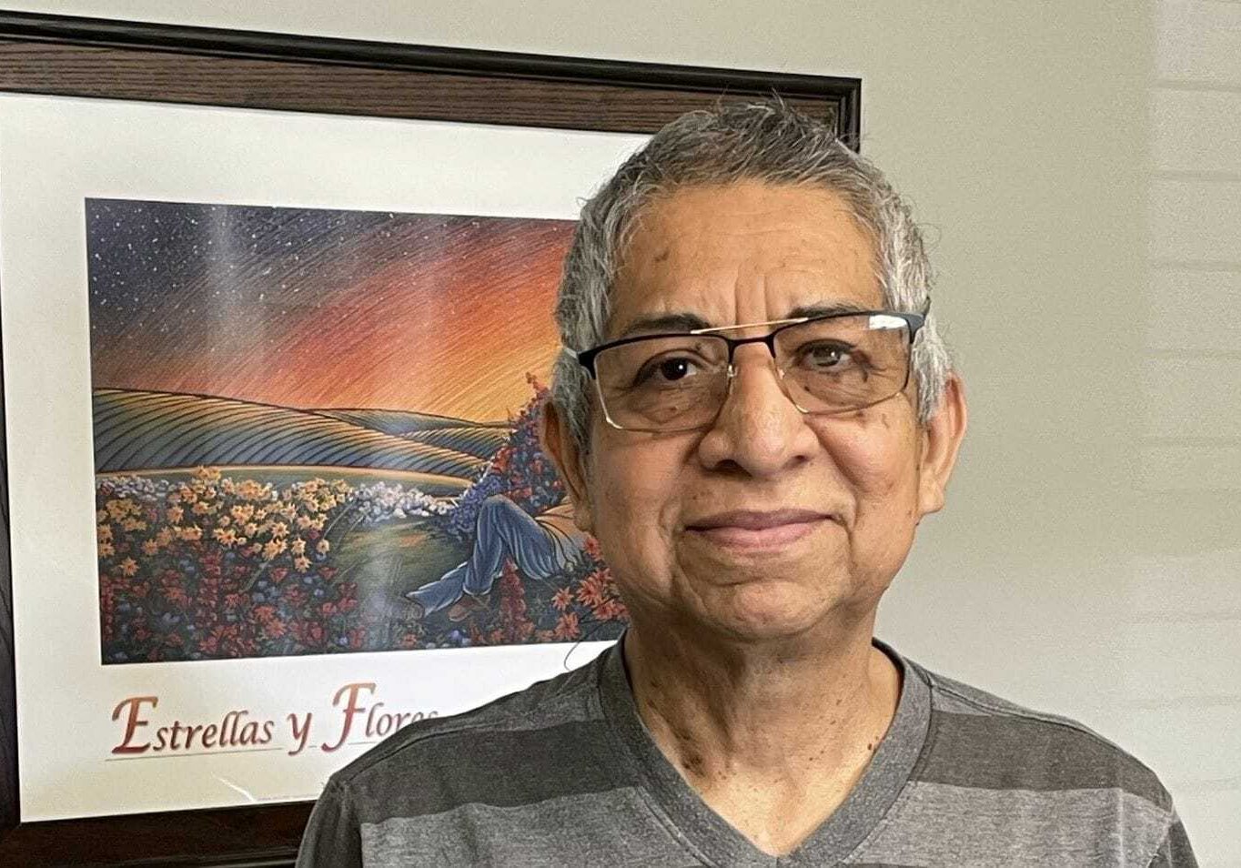 Cancer patient Isidro Rodriguez at El Centro's Johnson County office.