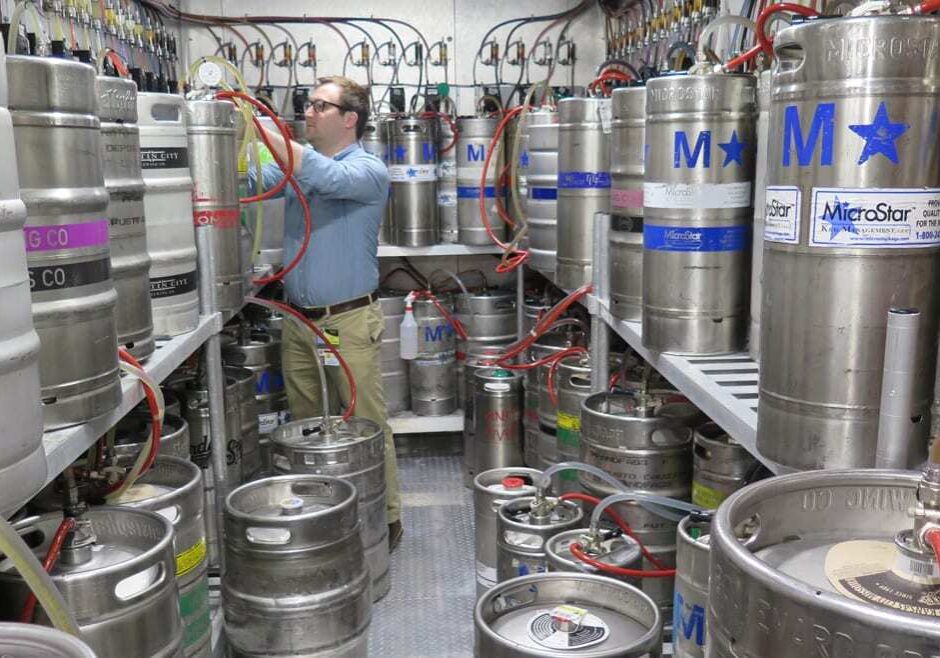 Eric Flanagan tends to a keg