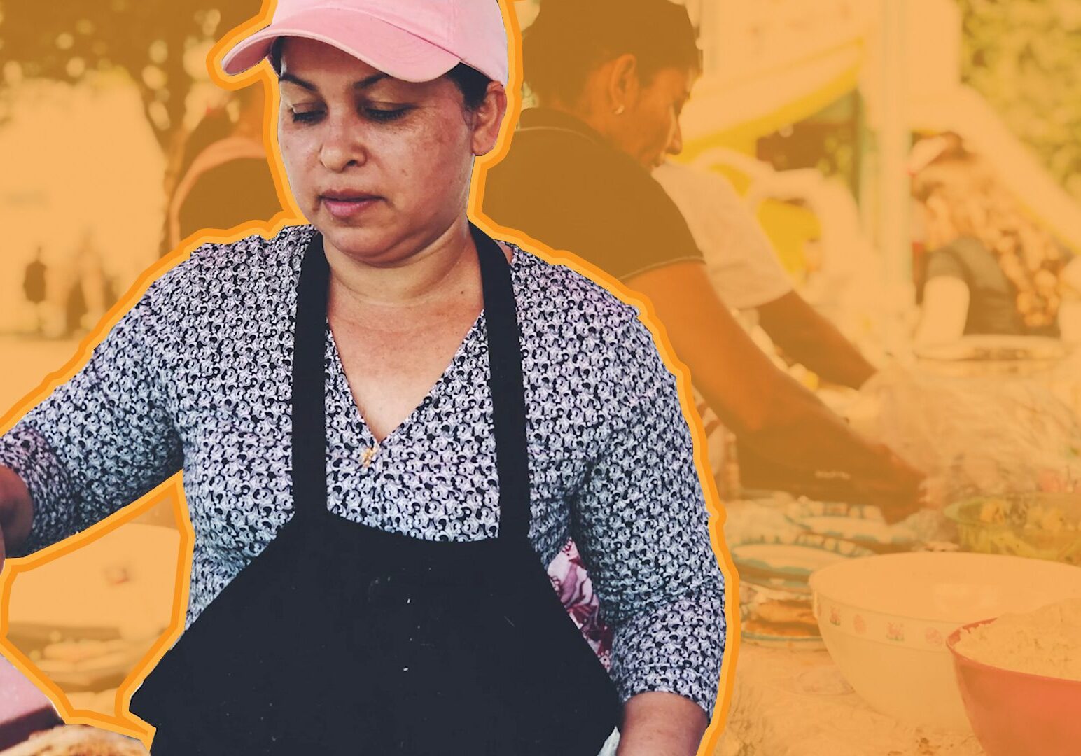 Woman making food at Latino Arts Festival