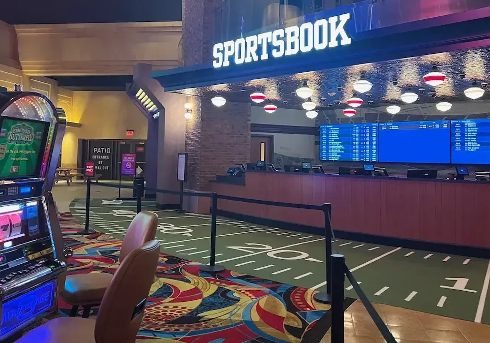 Inside the sportsbook at Hollywood Casino at Kansas Speedway.