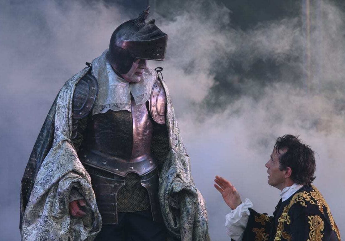John Rensenhouse as the Ghost and Nathan Darrow as Hamlet in the Heart of America Shakespeare Festival’s 2017 production of "Hamlet." (Contributed | Brian Collins)