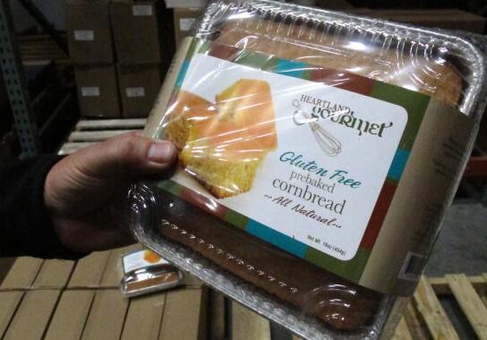 Heartland Gourmet in Lincoln, Neb., makes everything from organic cake mixes and cornbread, to pizza and burritos. Any time something with meat is being made, a USDA inspector has to be called ahead of time. (Photo: Grant Gerlock/Harvest Public Media)