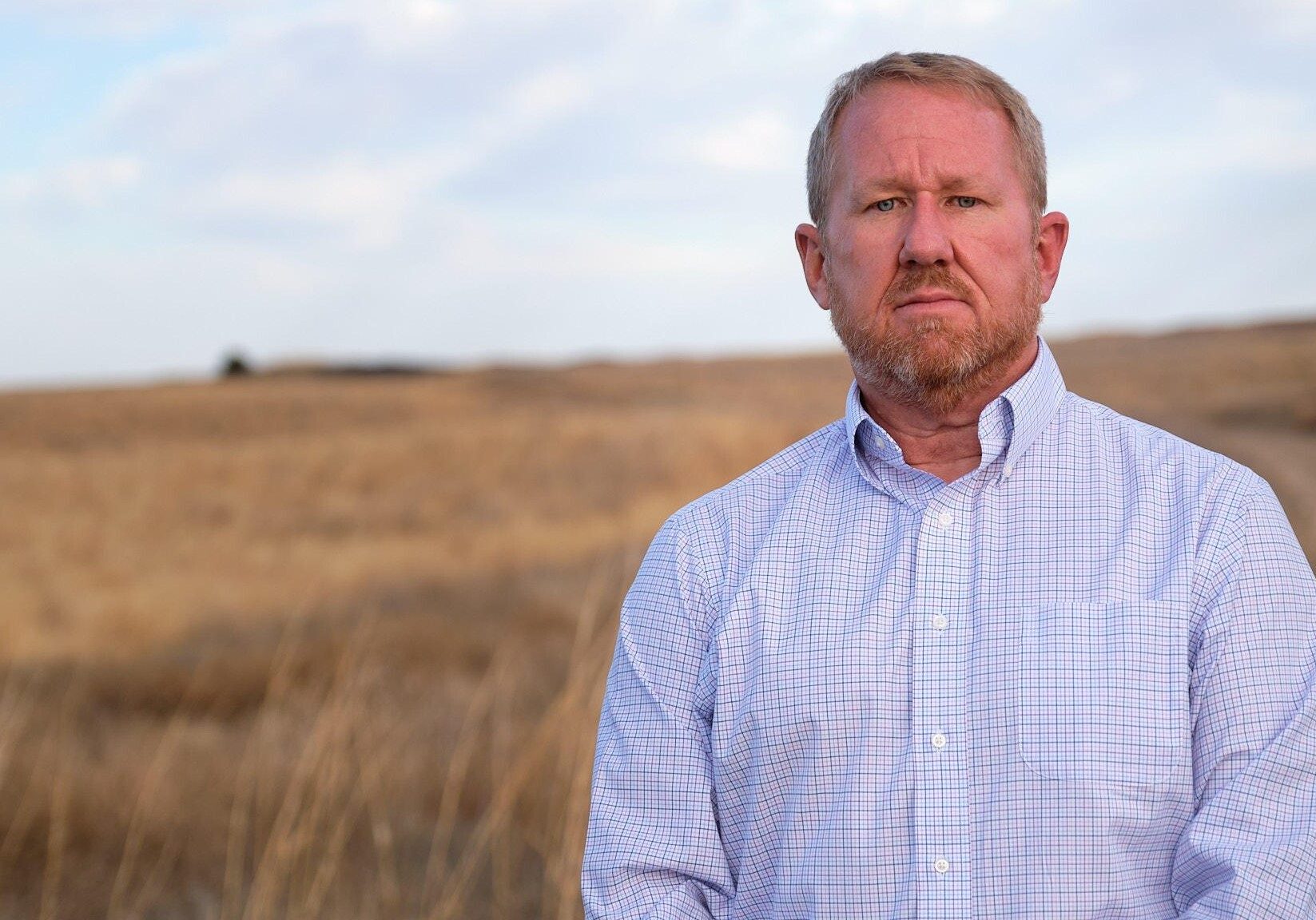 Hays City Manager Toby Dougherty at the R9 Ranch in Edwards County, Kansas.