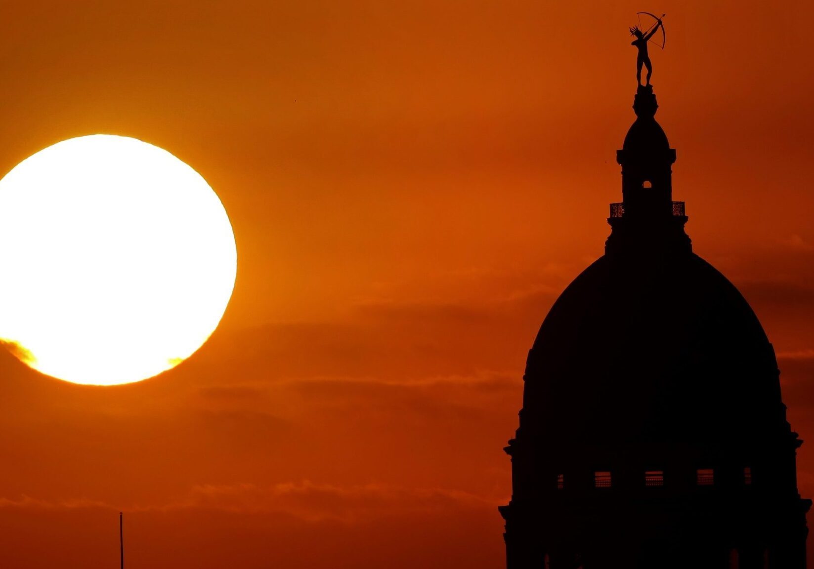 Kansas Statehouse at sunset