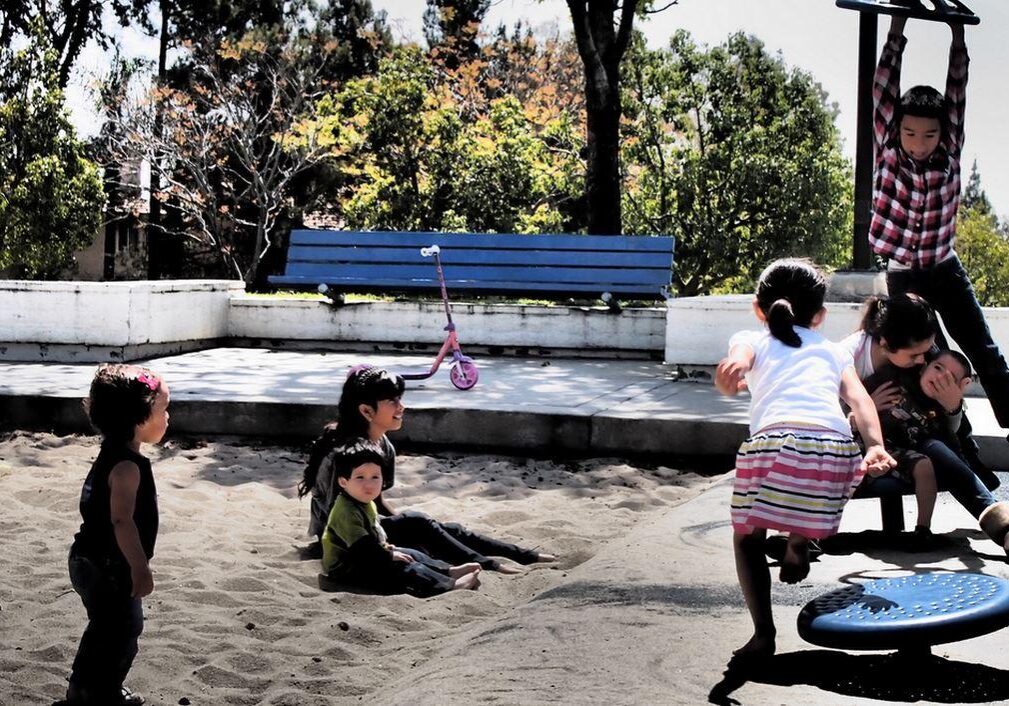 Young children playing