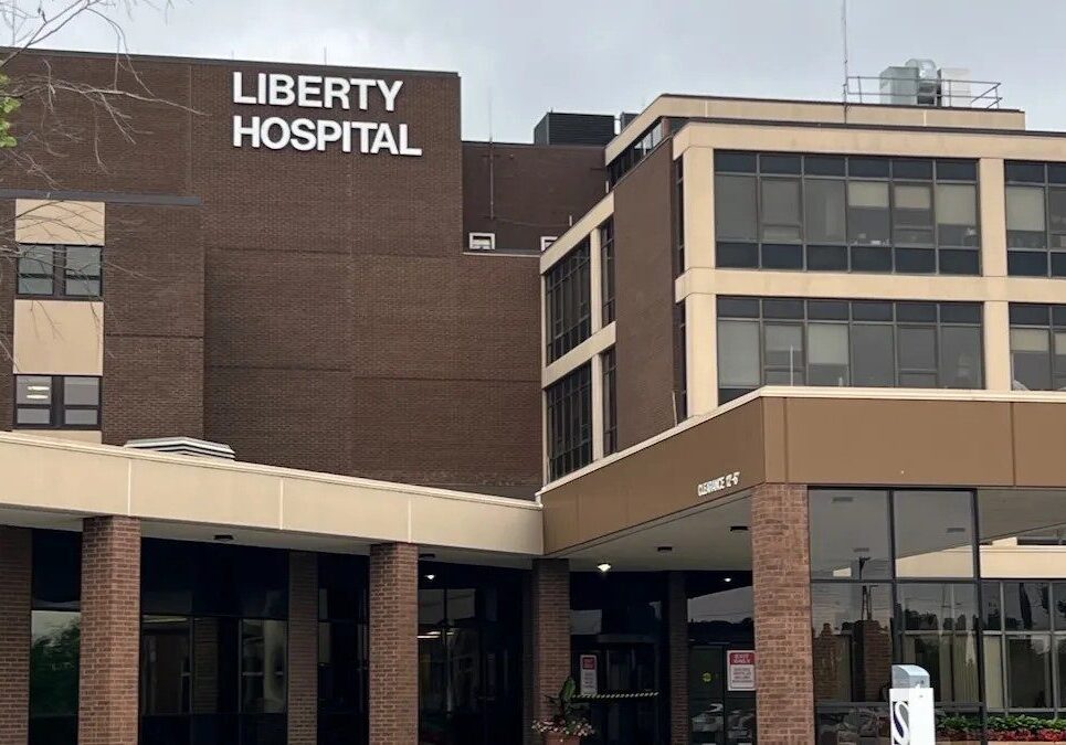The exterior of Liberty Hospital.