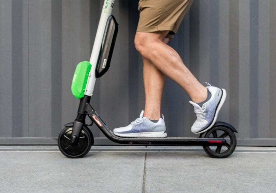 Lime electric scooter