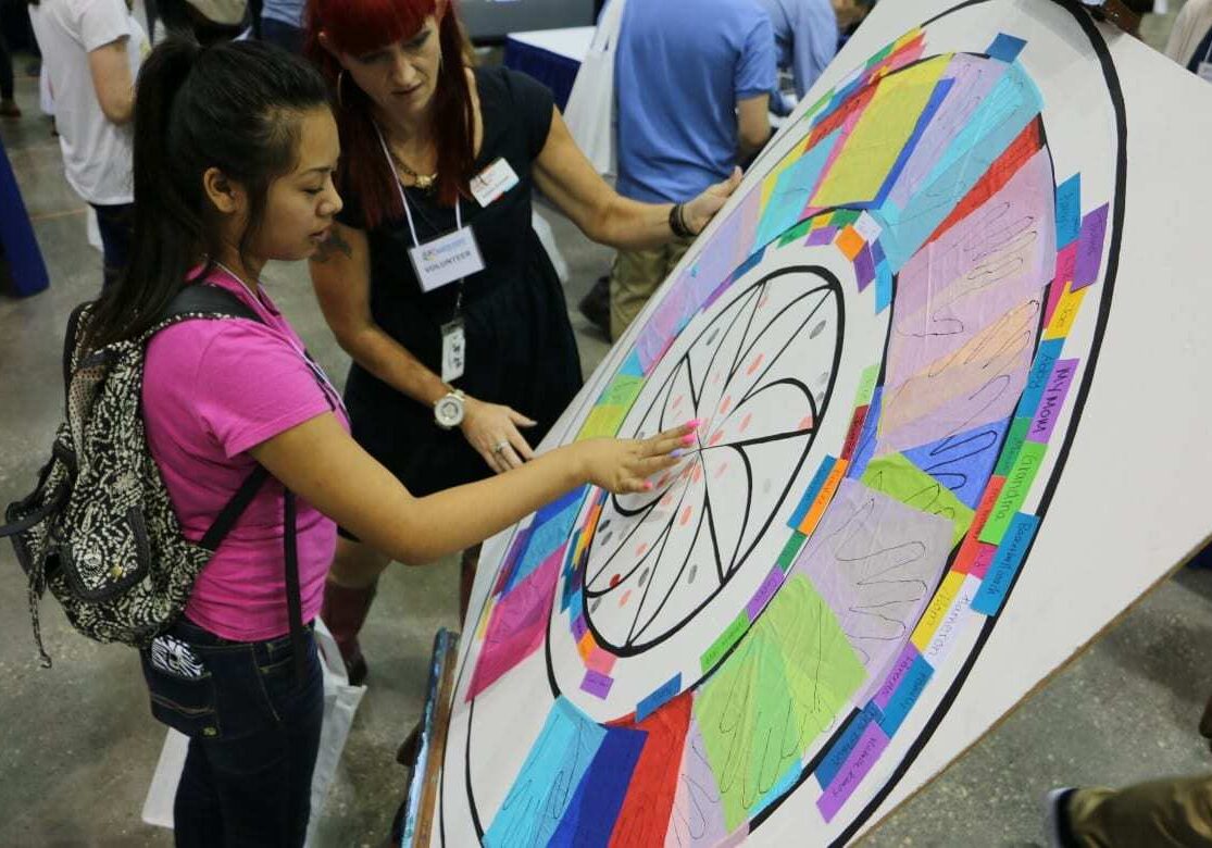 student at johnson county mental health center booth