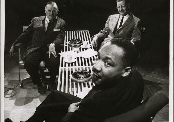 Martin Luther King, Jr. sat for an interview with longtime Kansas City broadcaster Walt Bodine and his colleague Bill Griffith.