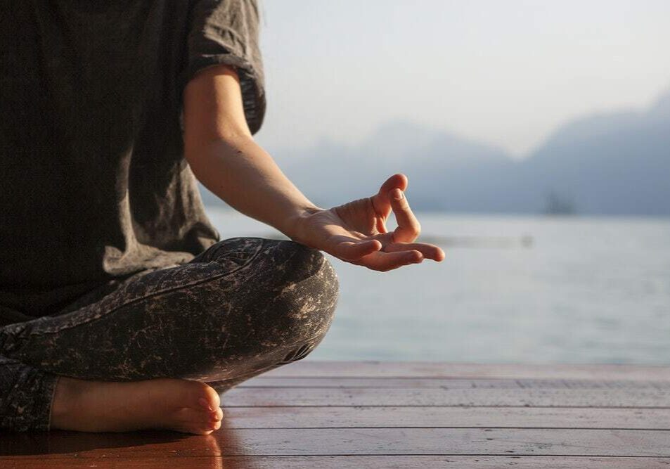 Meditation by a lake