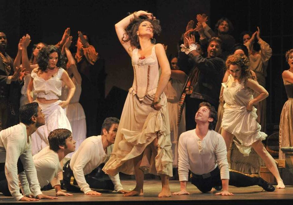 men and women on a theater stage
