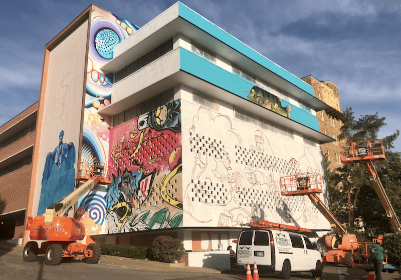 Plaza mural closeup