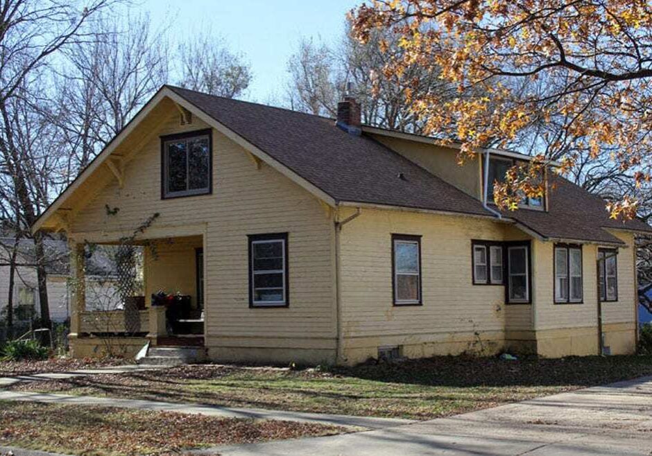 Jonathan and Allison Schumm and 16 children live in this 2,200-square-foot Topeka house. Jonathan Schumm, a member of the Topeka City Council, was arrested and charged with multiple counts of child abuse. One of the children was involved in a 2014 custody case pitting the Schumms against a lesbian couple from Wichita, raising questions about systemic discrimination against gay couples. (Photo: Andy Marso | Heartland Health Monitor)