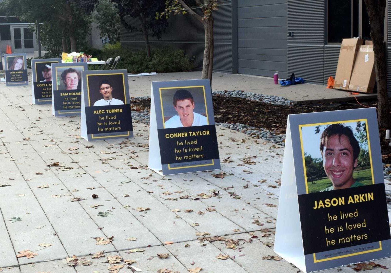 The Speak UP program features photos of those lost to suicide.