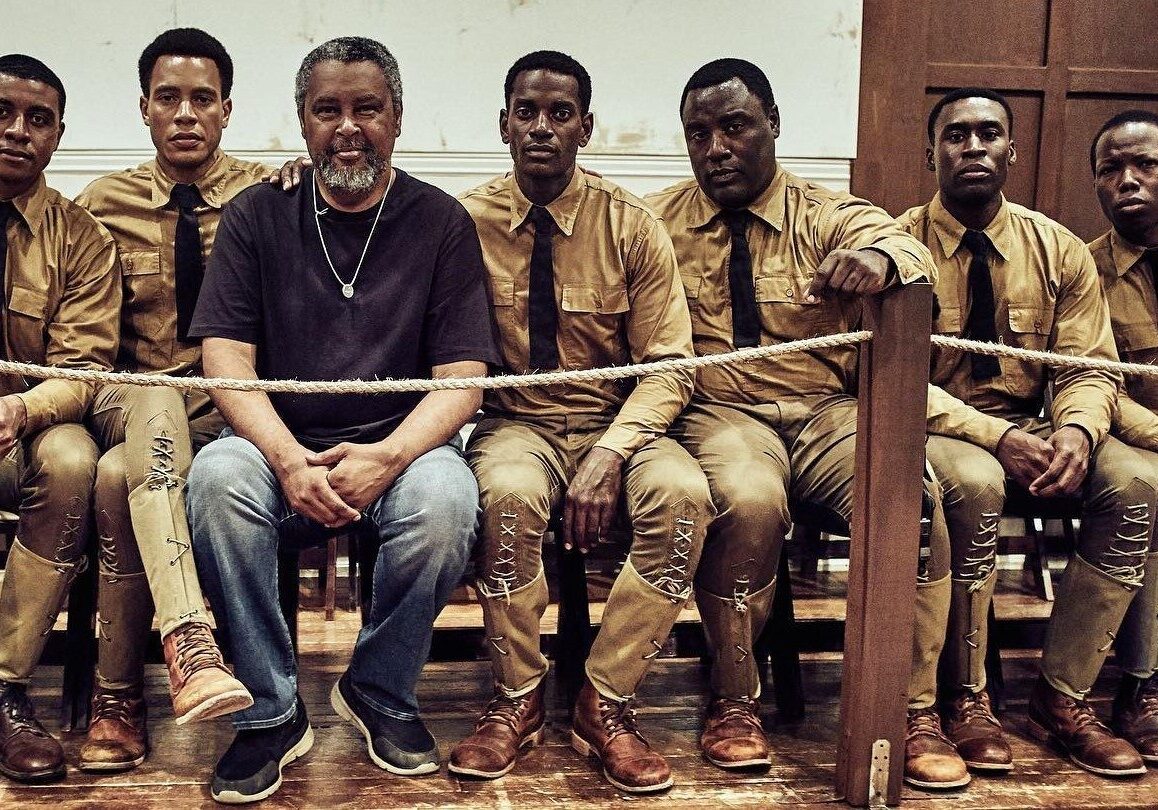 Director and co-writer Kevin Willmott with cast members of "The 24th."