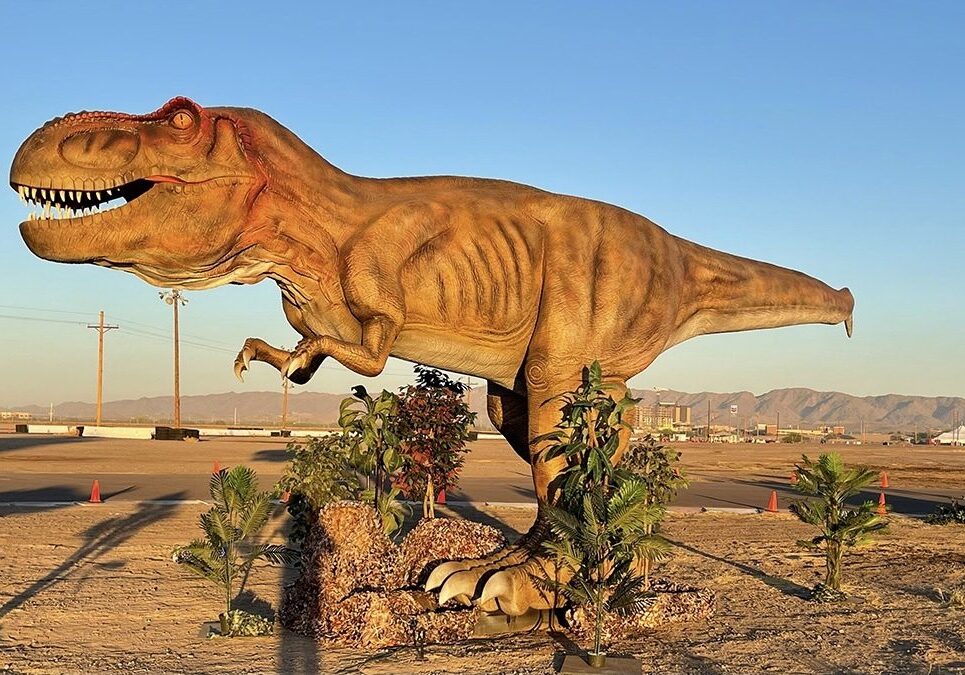 An animatronic T-Rex.