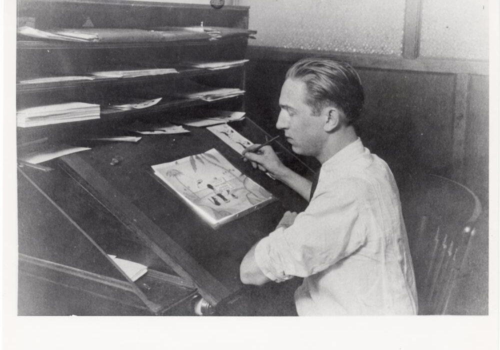 Walt Disney in Laugh-O-Gram studios in KC