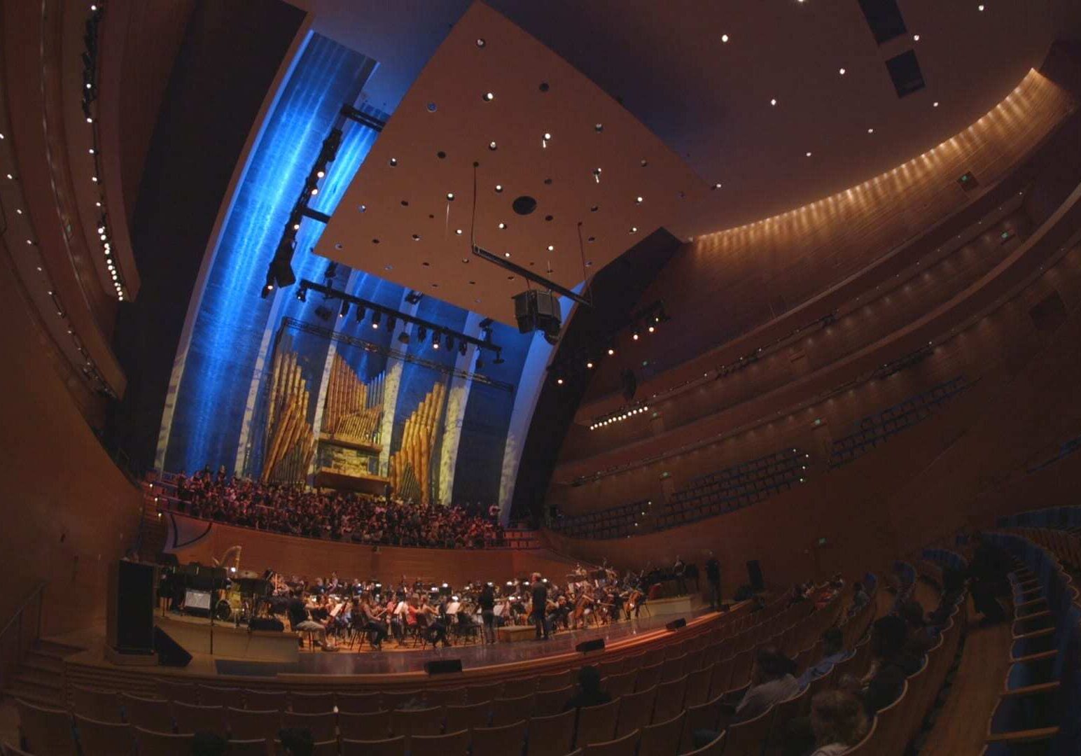 Inside a theater
