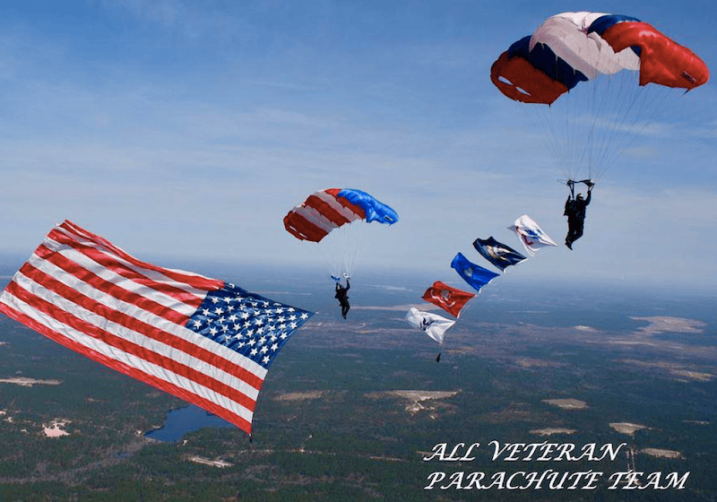 Veteran parachute team