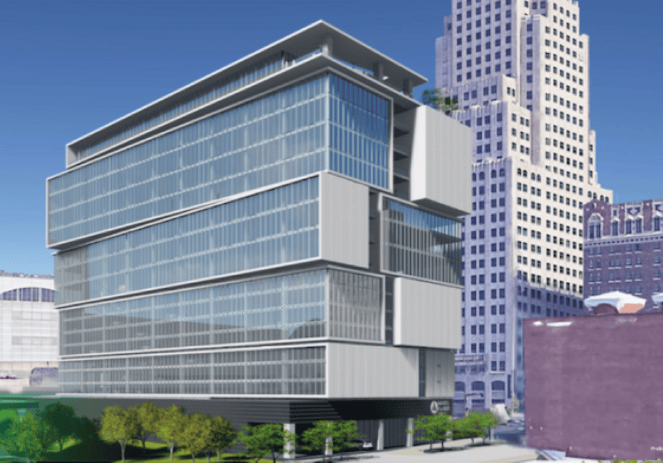 The 18-story Waddell & Reed headquarters is now under construction at the southwest corner of 14th and Baltimore.