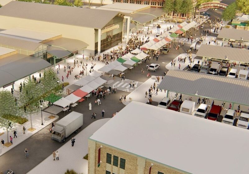 Aerial view of Walnut in City Market