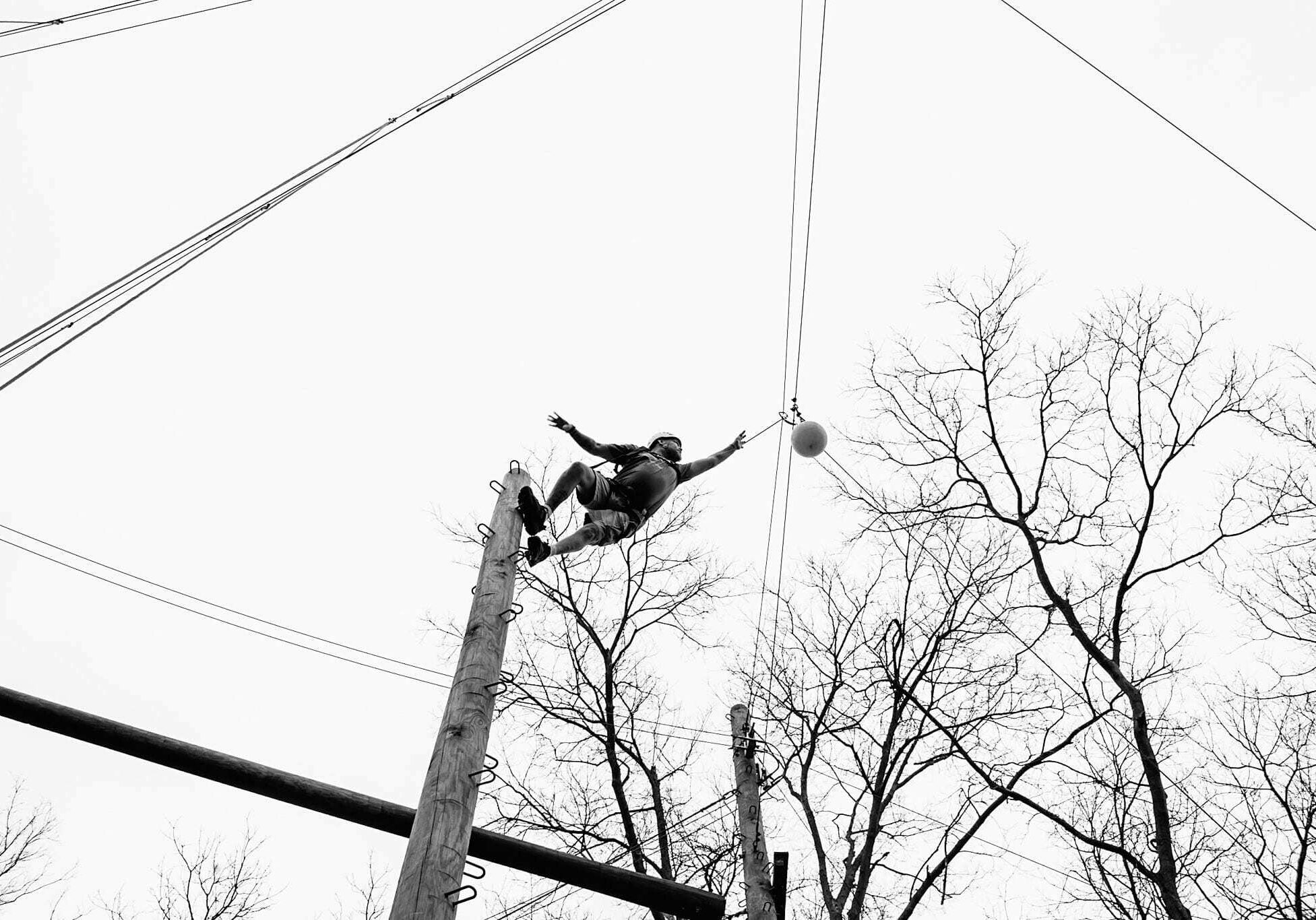 A man leaping