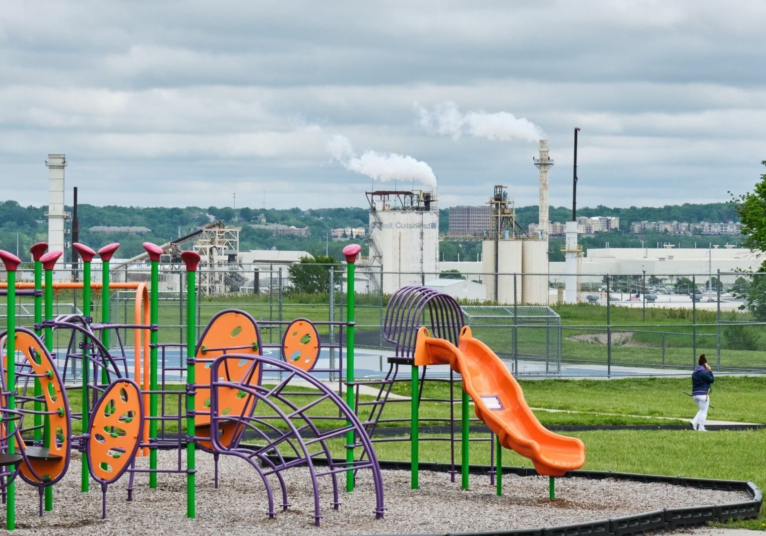 John Garland Park in Kansas City, Kansas, overlooks an industrial park.