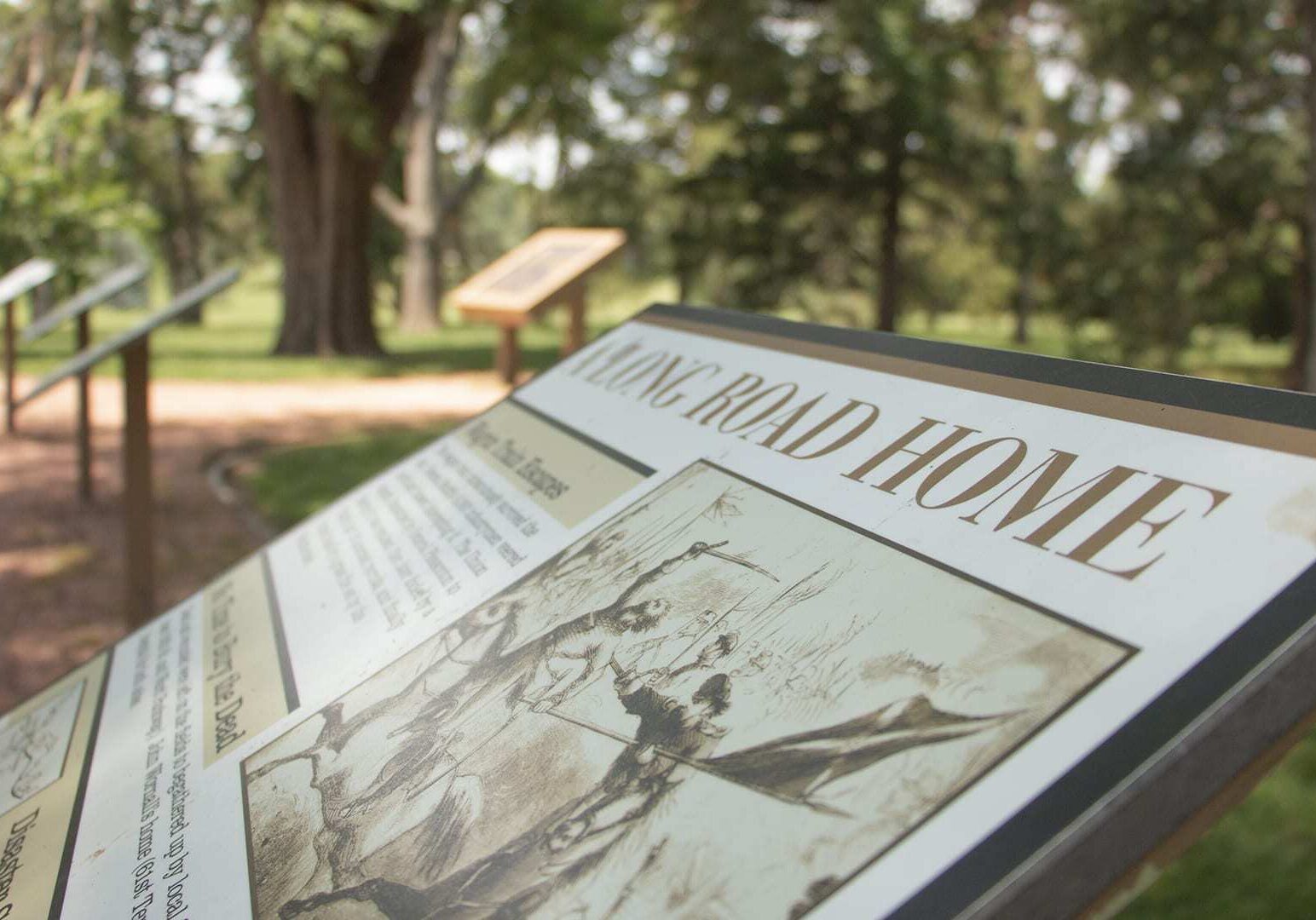 mass graves sign in Loose Park