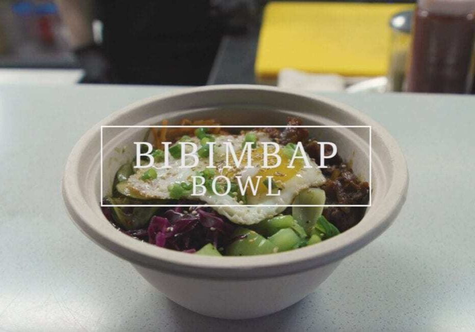 a bowl of Korean food.