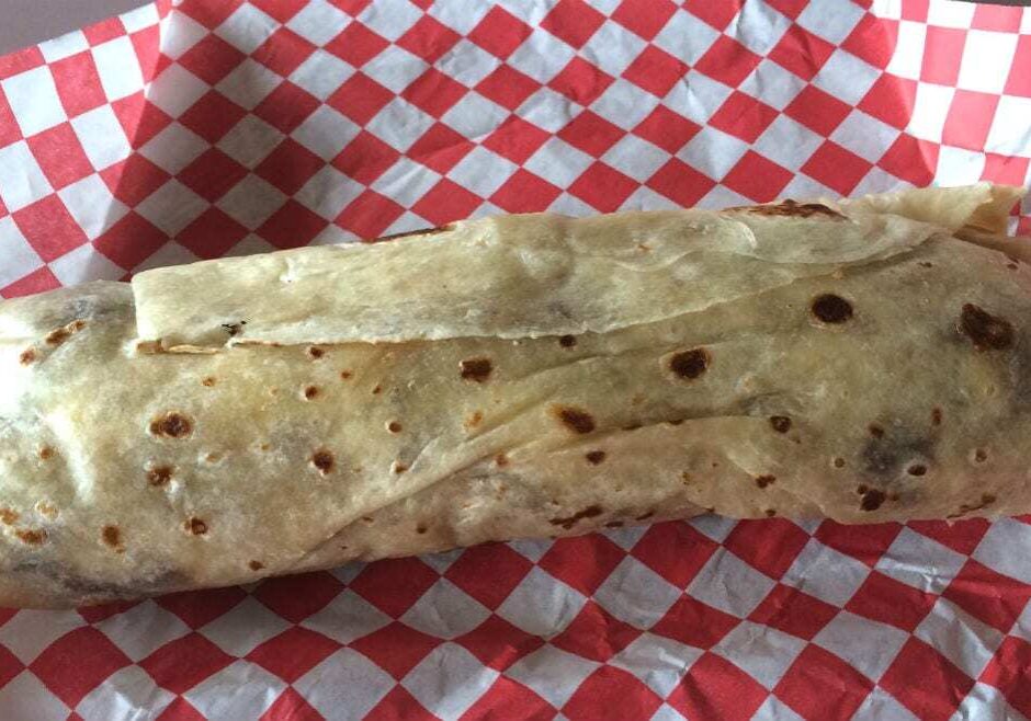 A breakfast burrito