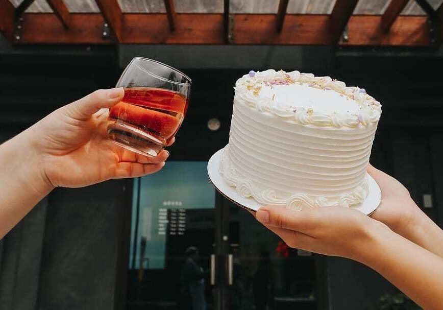 Have your cake and wine too with McLain's Market Lawrence.