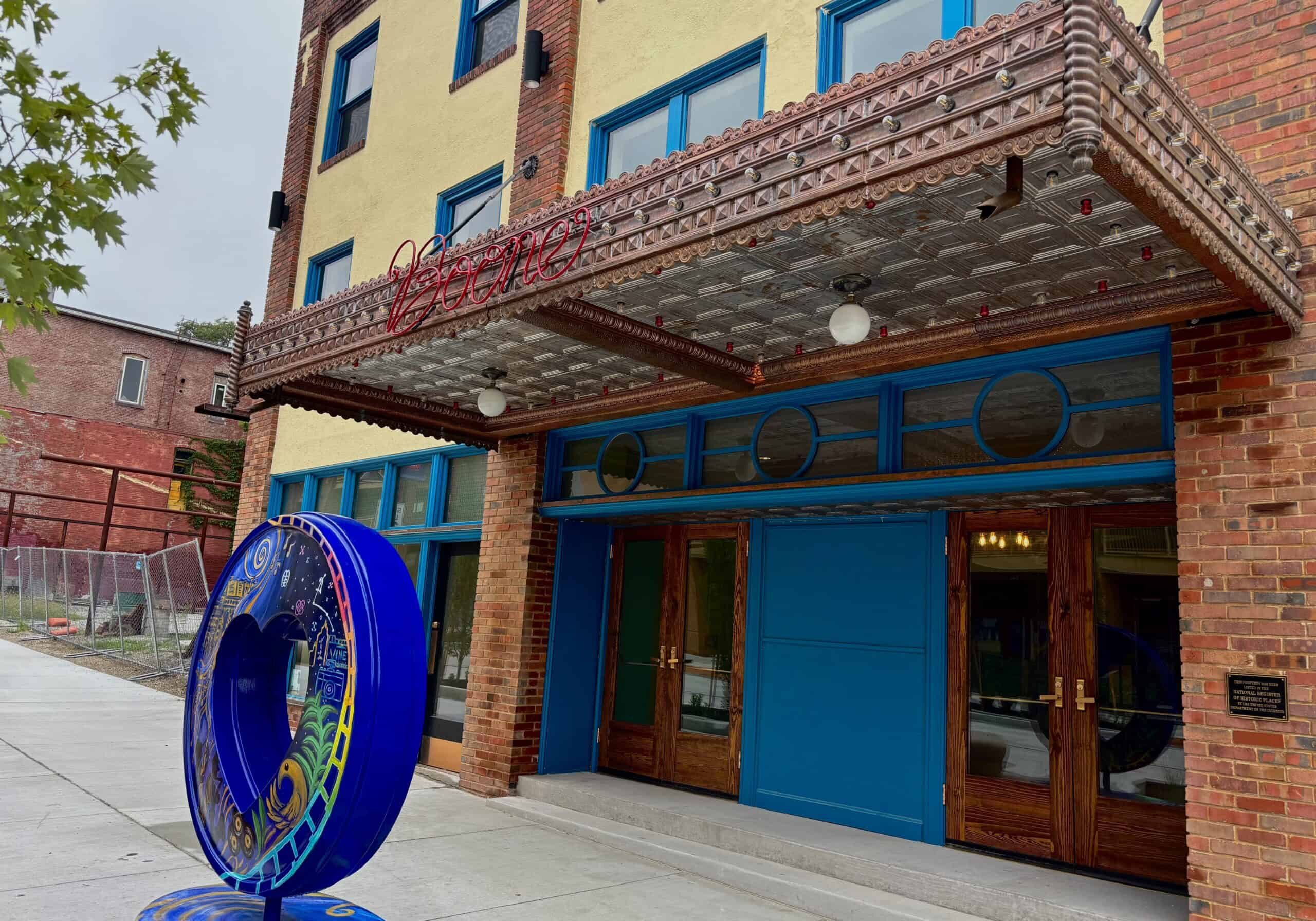 The renovation of the historic Boone Theater, at 1701 E. 18th St., is one project that has received funding through the Kansas City sales tax that supports economic development on the East Side. Sales tax administrators allocated $1.4 million toward the restoration in July 2025. (Anna Neumann | Flatland)